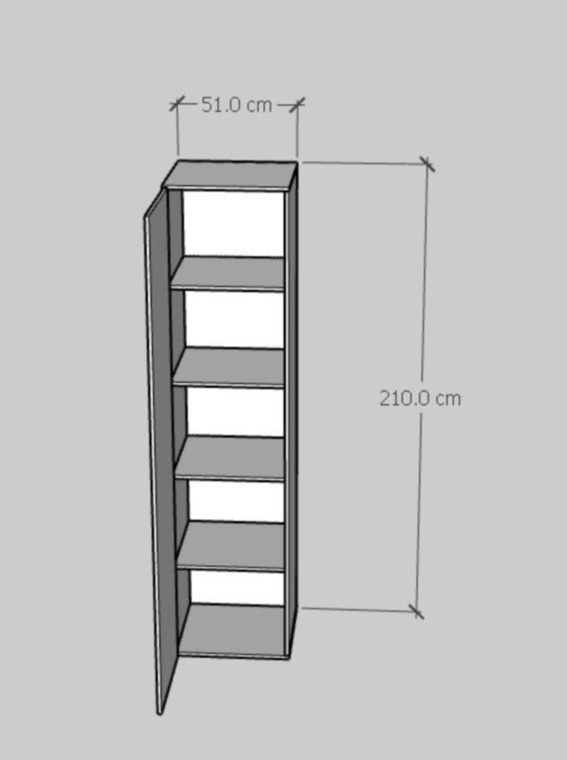 فرنتشر ستور دولاب مودرن ام دى اف 1 درفة - ارتفاع 210 سم - عرض 51 سم - عمق 51 سم من فرنتشر ستور . - Image 3